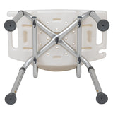 HERCULES Series Tool-Free and Quick Assembly, 300 Lb. Capacity, Adjustable White Bath & Shower Chair with Back