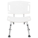 HERCULES Series Tool-Free and Quick Assembly, 300 Lb. Capacity, Adjustable White Bath & Shower Chair with Extra Large Back