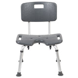 HERCULES Series Tool-Free and Quick Assembly, 300 Lb. Capacity, Adjustable Gray Bath & Shower Chair with U-Shaped Cutout