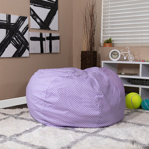 Oversized Bean Bag Chair for Kids and Adults In Lavender Dots