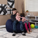 Oversized Solid Navy Blue Bean Bag Chair for Kids and Adults