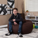Oversized Solid Brown Bean Bag Chair for Kids and Adults