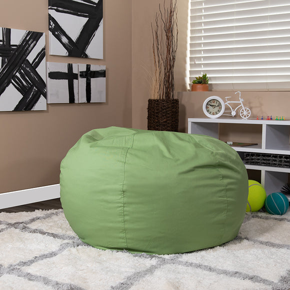 Oversized Solid Green Bean Bag Chair for Kids and Adults by Office Chairs PLUS