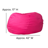Oversized Solid Hot Pink Bean Bag Chair for Kids and Adults