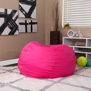 Oversized Solid Hot Pink Bean Bag Chair for Kids and Adults by Office Chairs PLUS