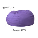 Oversized Solid Purple Bean Bag Chair for Kids and Adults