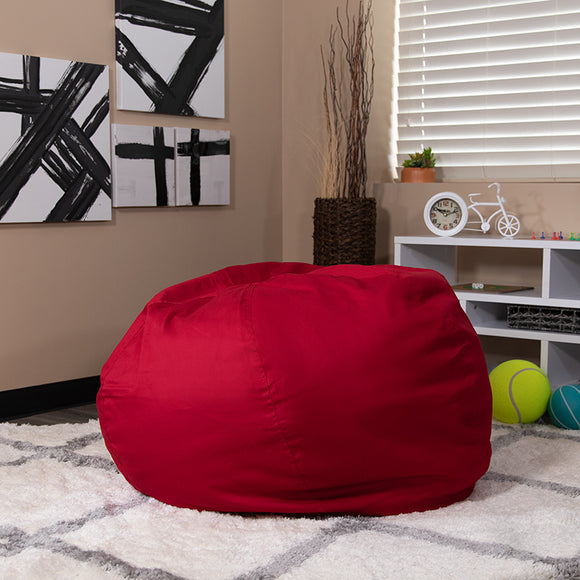 Oversized Solid Red Bean Bag Chair for Kids and Adults by Office Chairs PLUS