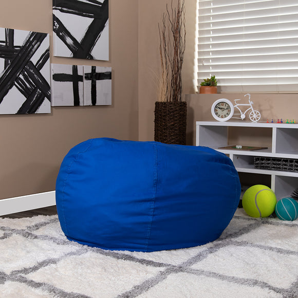 Oversized Solid Royal Blue Bean Bag Chair for Kids and Adults by Office Chairs PLUS