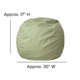 Small Green Dot Bean Bag Chair for Kids and Teens