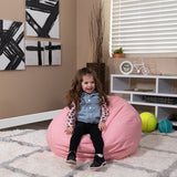 Small Light Pink Dot Bean Bag Chair for Kids and Teens
