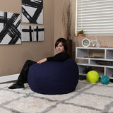 Small Solid Navy Blue Bean Bag Chair for Kids and Teens