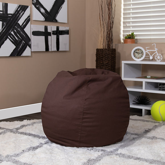 Small Solid Brown Bean Bag Chair for Kids and Teens by Office Chairs PLUS
