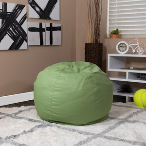 Small Solid Green Bean Bag Chair for Kids and Teens by Office Chairs PLUS