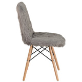 Shaggy Dog Charcoal Gray Accent Chair