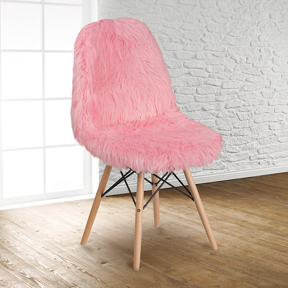 Shaggy Dog Light Pink Accent Chair by Office Chairs PLUS