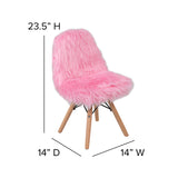Kids Shaggy Dog Light Pink Accent Chair