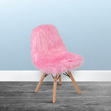 Kids Shaggy Dog Light Pink Accent Chair by Office Chairs PLUS