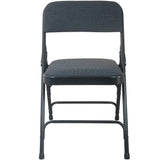 Advantage Black Padded Metal Folding Chair - Black 1-in Fabric Seat