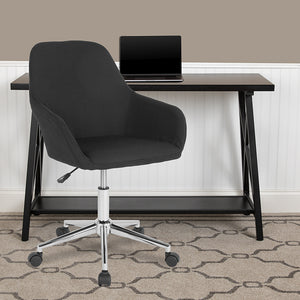 Cortana Home and Office Mid-Back Chair in Black Fabric by Office Chairs PLUS