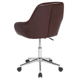 Cortana Home and Office Mid-Back Chair in Brown LeatherSoft