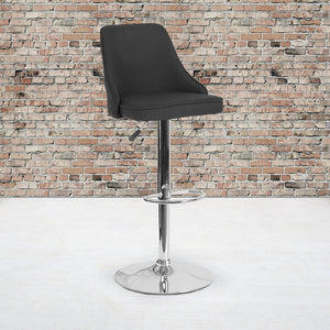 Trieste Contemporary Adjustable Height Barstool in Black Fabric by Office Chairs PLUS