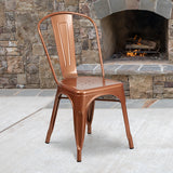 Commercial Grade Copper Metal Indoor-Outdoor Stackable Chair by Office Chairs PLUS