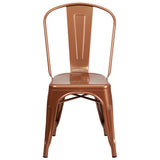 Commercial Grade Copper Metal Indoor-Outdoor Stackable Chair