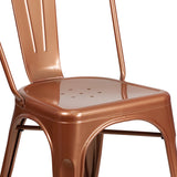 Commercial Grade Copper Metal Indoor-Outdoor Stackable Chair