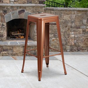 Commercial Grade 30" High Backless Copper Indoor-Outdoor Barstool by Office Chairs PLUS