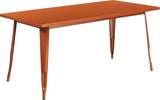 Commercial Grade 31.5" x 63" Rectangular Copper Metal Indoor-Outdoor Table