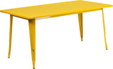 Commercial Grade 31.5" x 63" Rectangular Yellow Metal Indoor-Outdoor Table