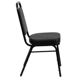 HERCULES Series Trapezoidal Back Stacking Banquet Chair in Black Vinyl - Black Frame 