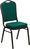 HERCULES Series Crown Back Stacking Banquet Chair in Green Fabric - Gold Vein Frame