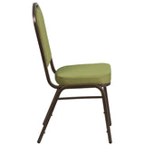 HERCULES Series Crown Back Stacking Banquet Chair in Moss Fabric - Gold Vein Frame