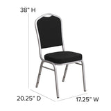 HERCULES Series Crown Back Stacking Banquet Chair in Gray Dot Fabric - Silver Frame
