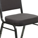 HERCULES Series Crown Back Stacking Banquet Chair in Gray Fabric - Silver Vein Frame