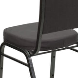 HERCULES Series Crown Back Stacking Banquet Chair in Gray Fabric - Silver Vein Frame