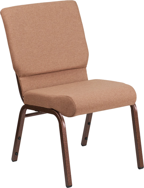 HERCULES Series 18.5''W Stacking Church Chair in Caramel Fabric - Copper Vein Frame by Office Chairs PLUS