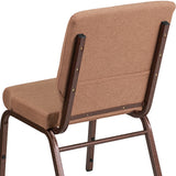 HERCULES Series 18.5''W Stacking Church Chair in Caramel Fabric - Copper Vein Frame