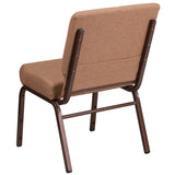 HERCULES Series 21''W Stacking Church Chair in Caramel Fabric - Copper Vein Frame