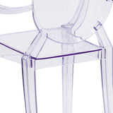 Ghost Chair with Arms in Transparent Crystal