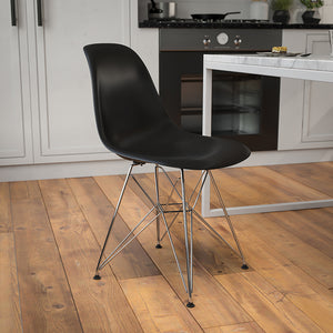 Elon Series Black Plastic Chair with Chrome Base by Office Chairs PLUS