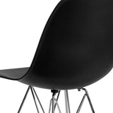 Elon Series Black Plastic Chair with Chrome Base