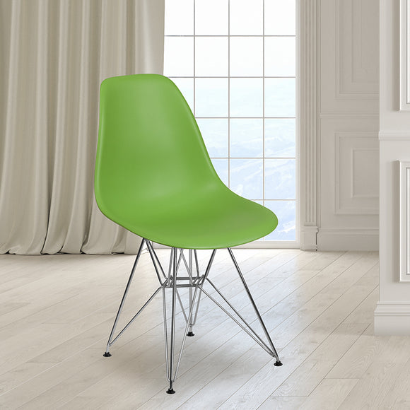 Elon Series Green Plastic Chair with Chrome Base by Office Chairs PLUS