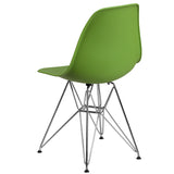 Elon Series Green Plastic Chair with Chrome Base