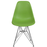 Elon Series Green Plastic Chair with Chrome Base