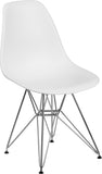 Elon Series White Plastic Chair with Chrome Base
