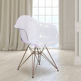 Alonza Series Transparent Side Chair with Gold Base by Office Chairs PLUS