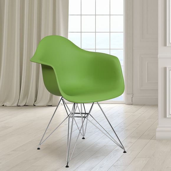 Alonza Series Green Plastic Chair with Chrome Base by Office Chairs PLUS
