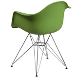 Alonza Series Green Plastic Chair with Chrome Base